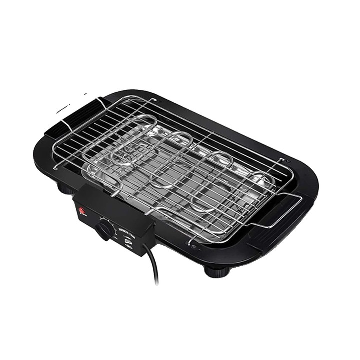 Gratar electric portabil, reglabil, negru, 48x32x9cm
