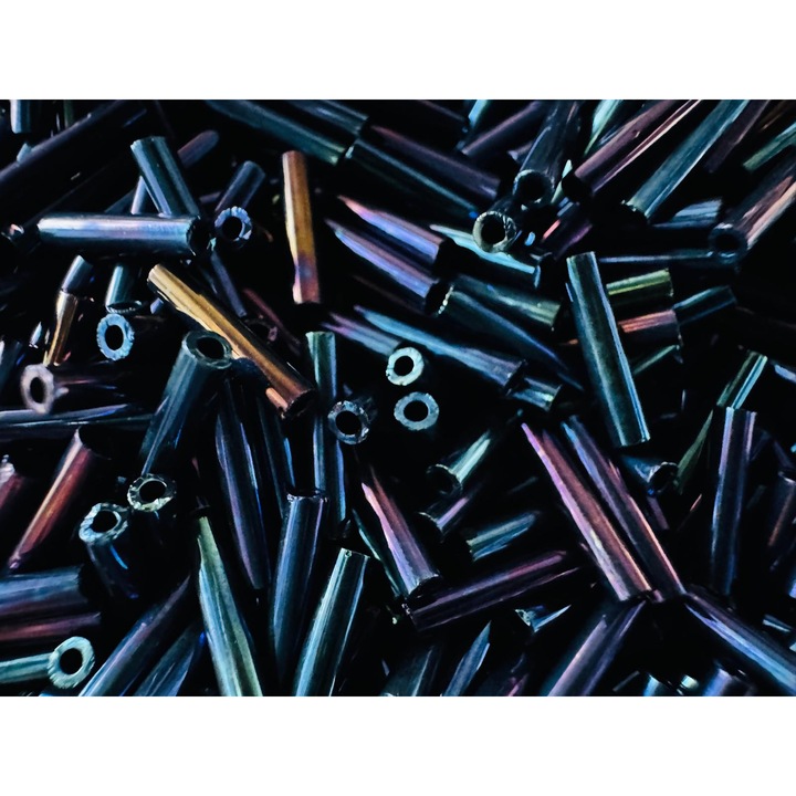 Margele japoneze din sticla pentru bijuterii handmade, tubulare 9mm/82, 5g