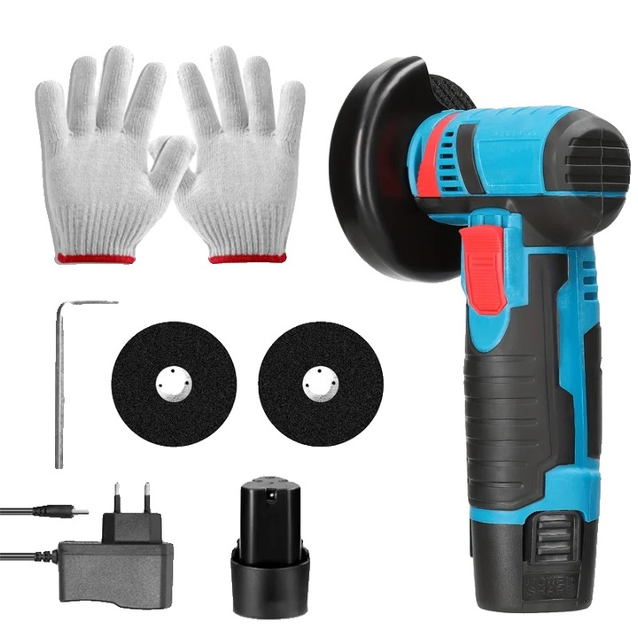 Polizor unghiular, 550W, reincarcabil, Stil B cu 1 baterie, 29x14x10cm