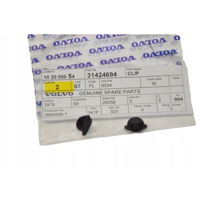 Tömítő peremkapocs Volvo XC60, 31424694