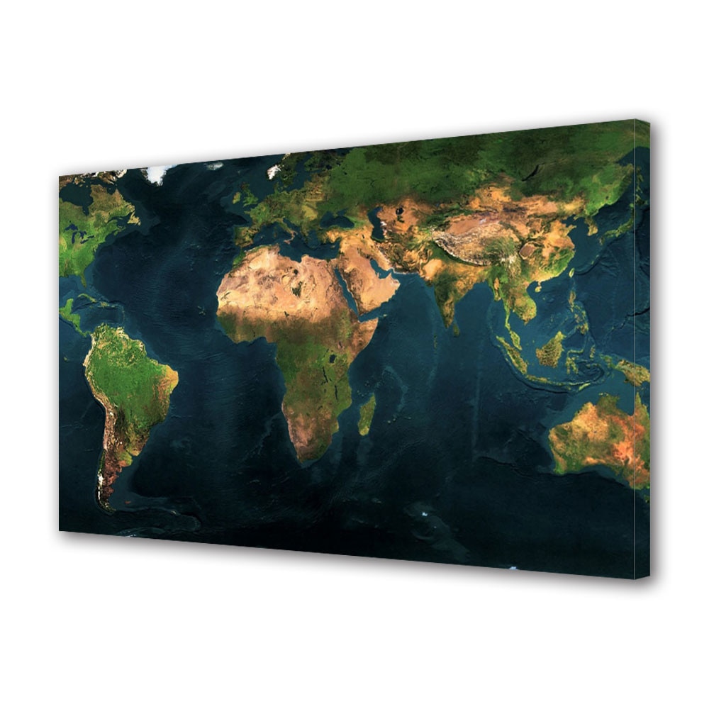 Tablou VarioView MoonLight Fosforescent Luminos in Urban Orase Harta lumii relief, 60 x 90 cm