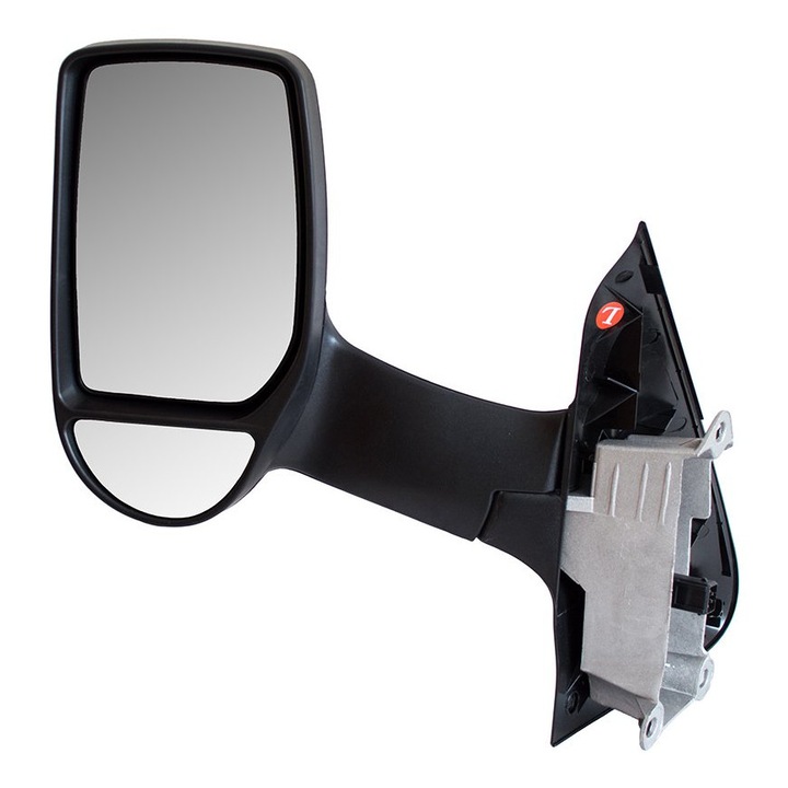 Oglinda exterioara Ford Transit VI, 2000-2013, manuala, lunga, stanga, plastic negru, M MODECAR