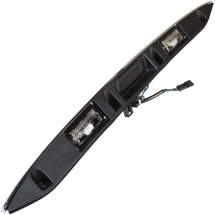 Rendszámtábla világító szalag kellemes megvilágítással, mikrokapcsolóval a csomagtérajtó nyitásához, M MODECAR, fényes króm, 3 tűs, izzókkal együtt, MINI R52 2004-2008-hoz