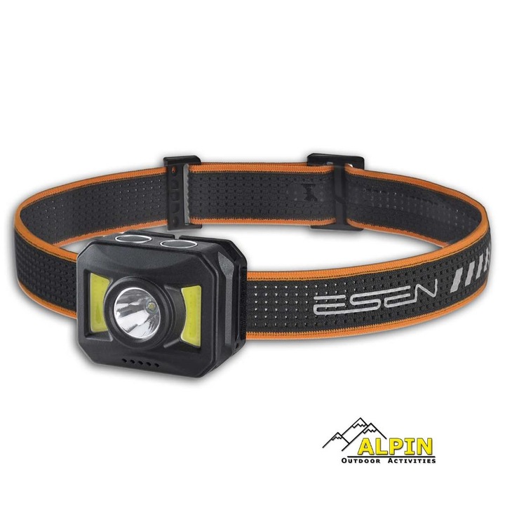 Фар Alpin, 600Lm, COB червен, 50x41x34мм, 1x3.7V 1200mAh, комплект аксесоари