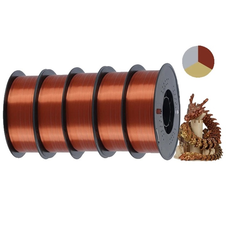 Filament 3D, selymes felület, nagy pontosság, arany, ezüst, réz, 1.75mm, 5kg