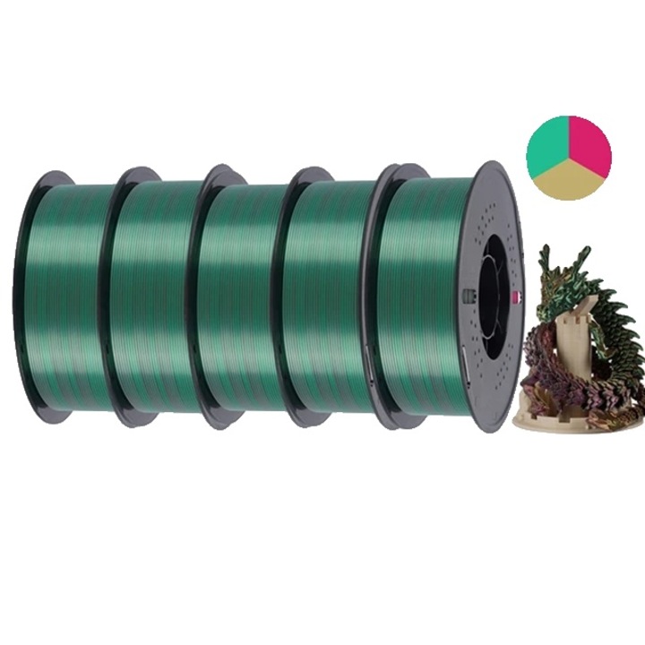 Filament 3D, Arany Zöld Rózsa, 1.75mm, 5kg, vákuumcsomagolás