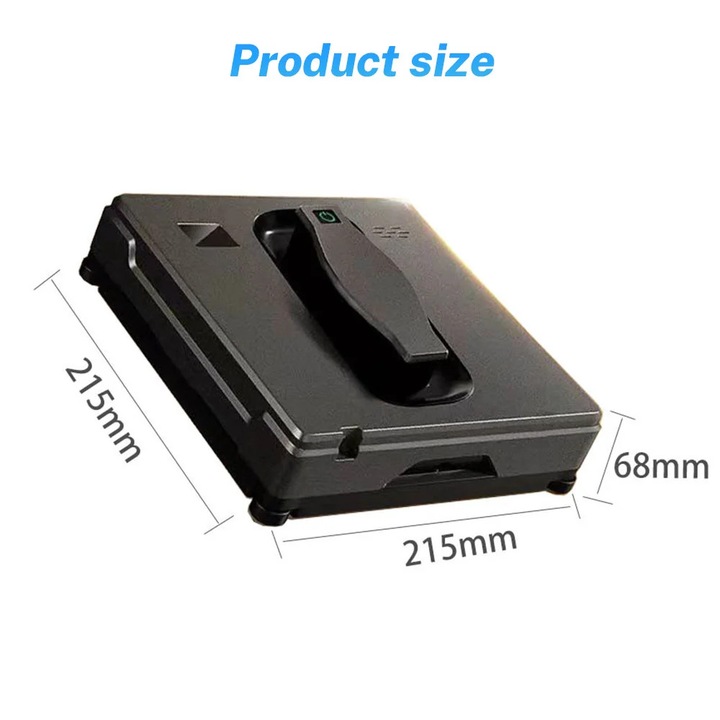 Робот прахосмукачка за прозорци, 800 W, мощност на засмукване 2500-3200PA, размери 21.5x21.5x6.8cm, Bluetooth/контрол чрез приложение