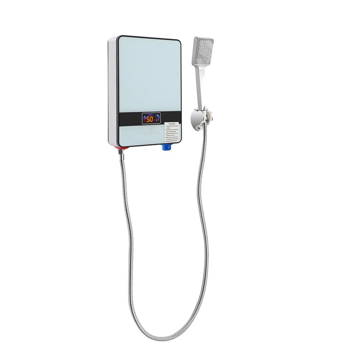 Boiler electric, instant, montare pe perete, alb, 18.6x5.7x27.7cm