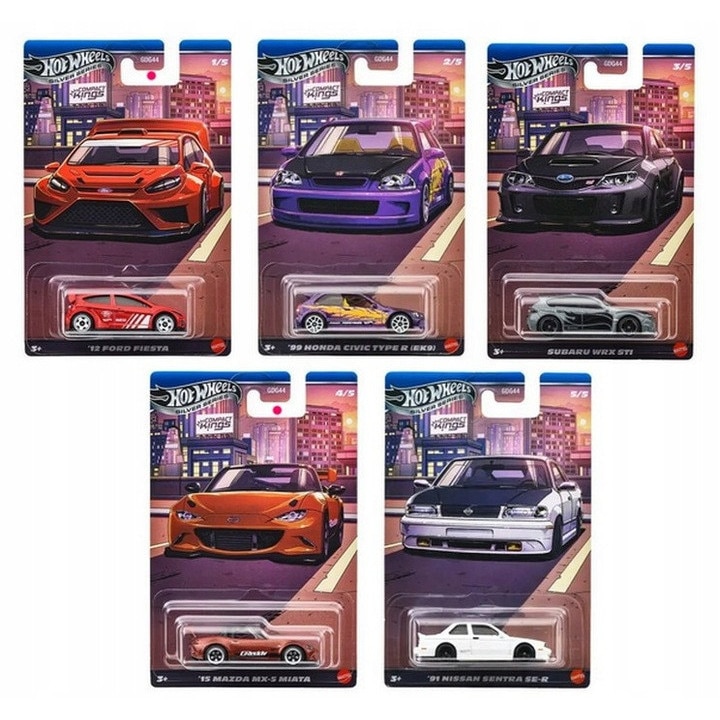 Set de 5 masinute metalice Hot Wheels, Silver Series Compact Kings