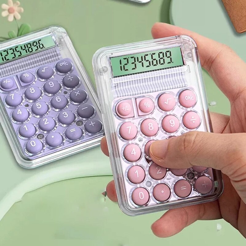 Calculator mini transparent portabil roz 52x82mm - eMAG.ro