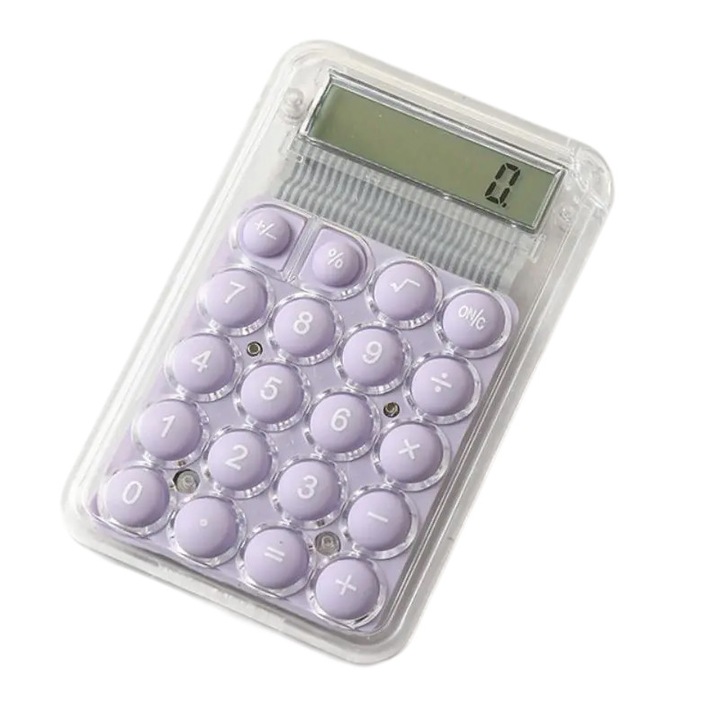 Calculator mini transparent, 52x82mm, mov