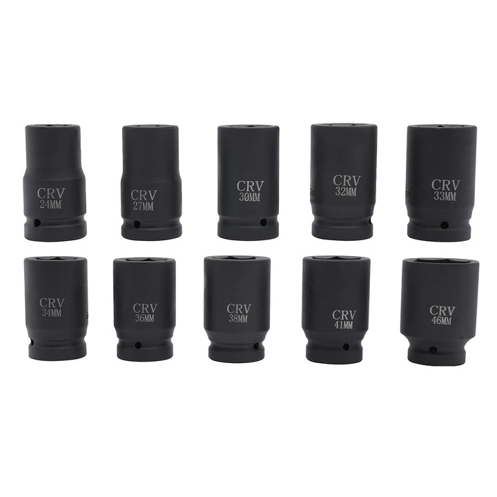 Set chei cu impact, 10 piese, constructie durabila, negru