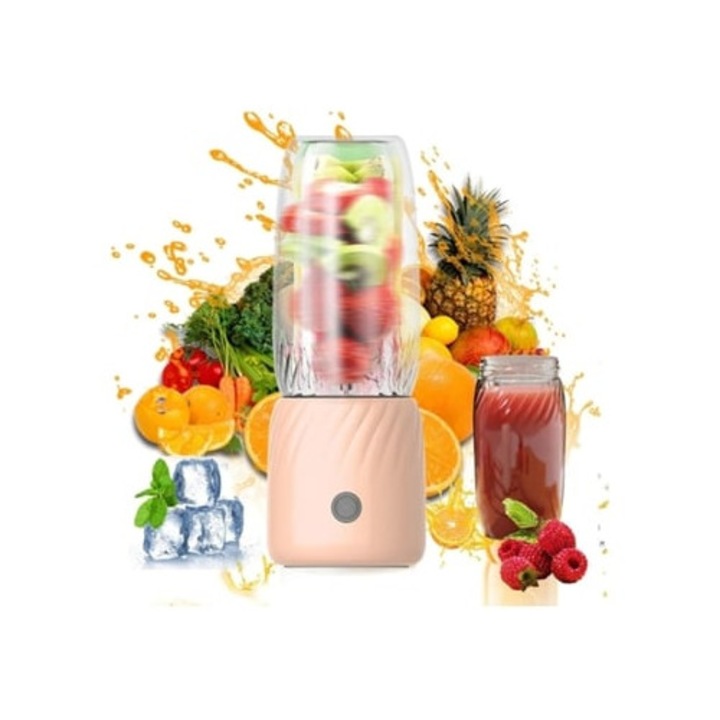 Storcator de fructe portabil 350ml, multifunctional, reincarcabil