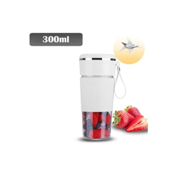 Storcator portabil, cu blender pentru milkshake, 6 lame, alb