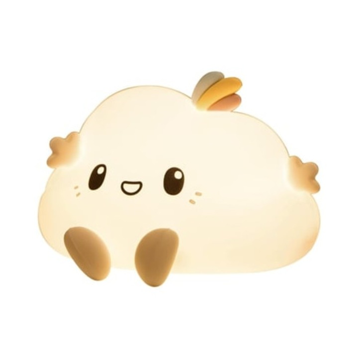 Детска нощна лампа, 7 цвята, таймер 30/60 минути, USB захранване или батерия, бяла