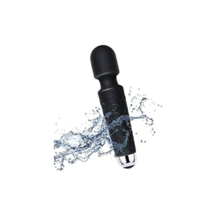 Személyi mini vibrátor, 8 sebességfokozat, 20 mód, újratölthető, fekete