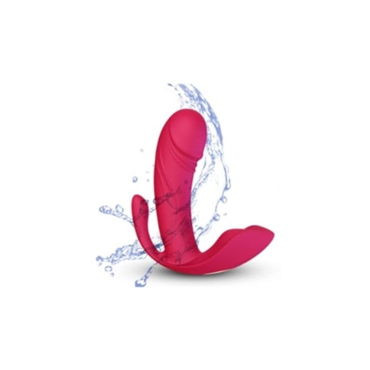 Alkalmazásvezérlésű maszturbátor, USB töltés, piros