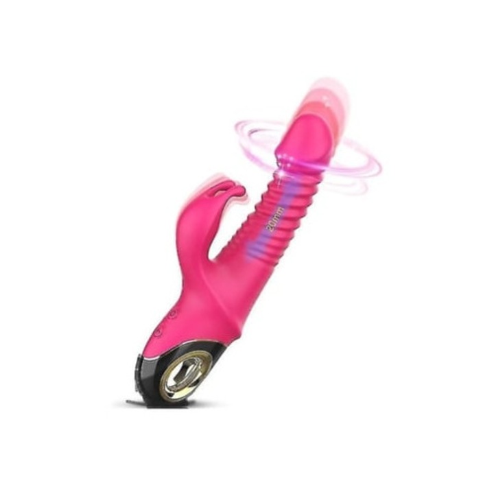 Vibrátor Dildo, 5 forgási mód, rózsaszín