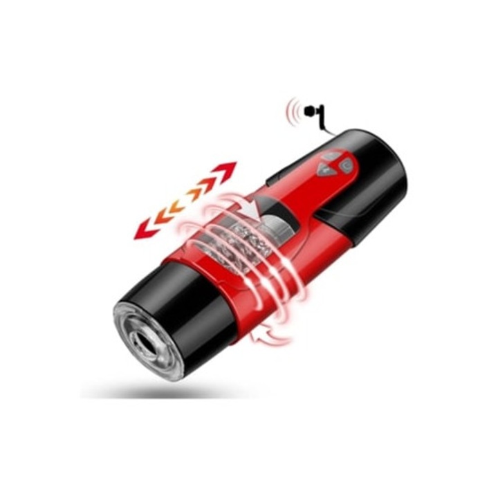 Férfi önkielégítő automata, 3D realisztikus textúra, fekete/piros