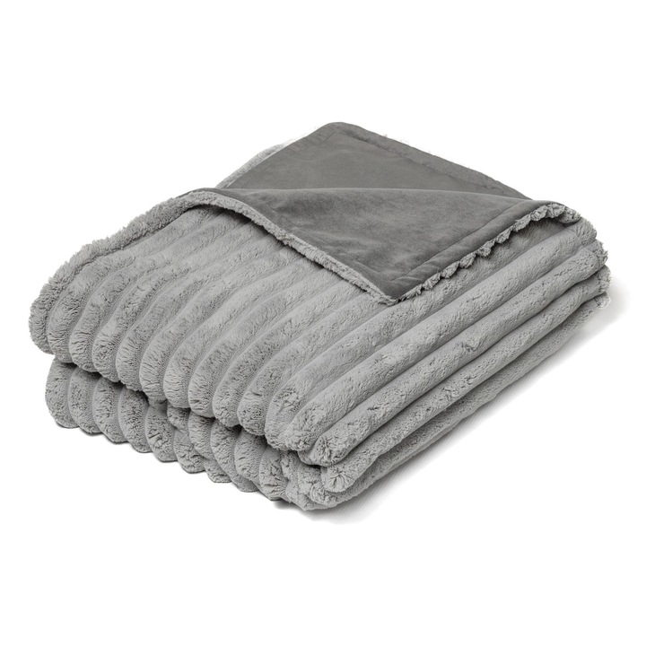 Patura fata-verso, la mujer, XL, 140x200 cm, tot timpul anului, iarna, vara, velur, 100% PE, Polonia, moale, durabila, rezistenta la abraziune, scarpuire, vopsire, usor de