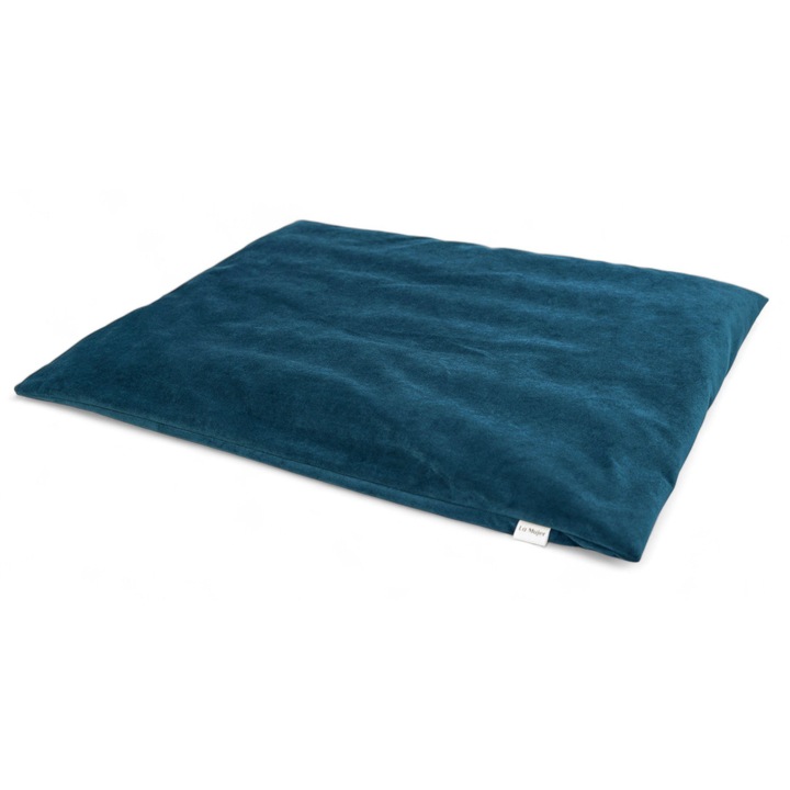 Saltea de meditatie, La Mujer, zabuton, 56x74cm, 3.30kg, umplutura din coji de hrisca, husa detasabila, duritate reglabila, material catifelat, verde marin, certificat Oeko-Tex, certificat rezistent la animale de