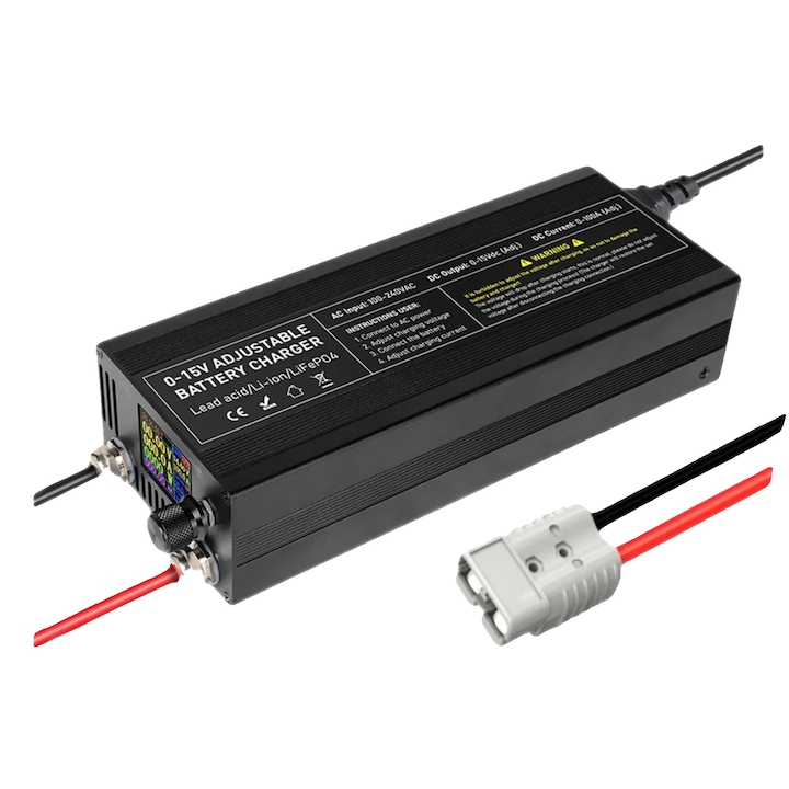Incarcator baterii litiu, 12V, curent ajustabil, XCL60A-A, 0-15V, 0-60A/100A, cu display LCD, plug EU