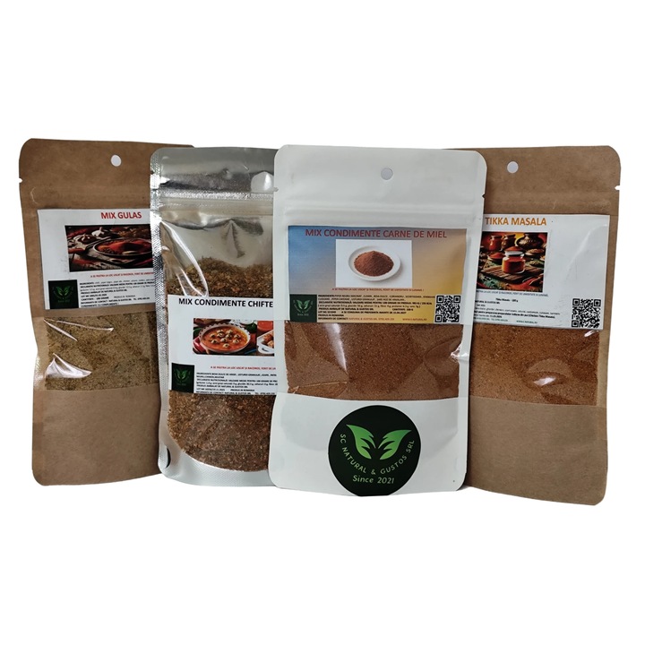 Set Condimente Premium pentru Carne | 4 Mixuri Aromate – Natural & Gustos