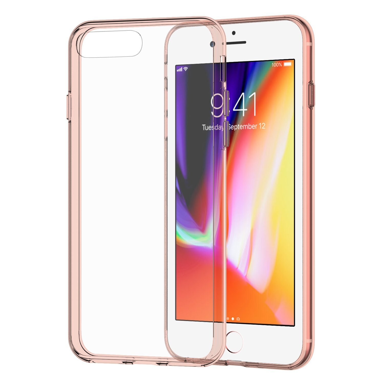 Husa de protectie Hybrid Antisoc pentru iPhone 8 (+) PLUS/iPhone 7 (+) PLUS, carcasa spate PC cu cadru, Rose