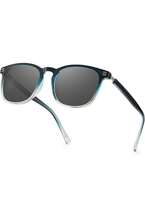Ochelari de soare aviator pentru dama, nuante polarizate cu protectie UV400, rama metalica fara agatare, negru, TJUTR