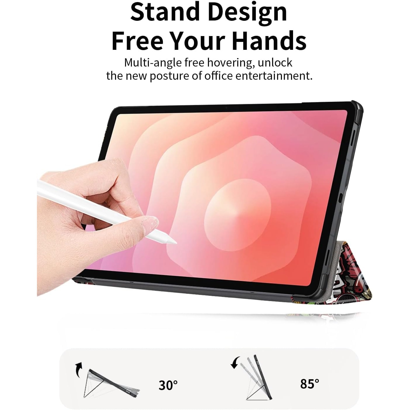 Husa pentru Samsung Galaxy Tab S11 Ultra tip stand functie sleep/wake-up si inchidere magnetica, protectie 360 - Graffiti