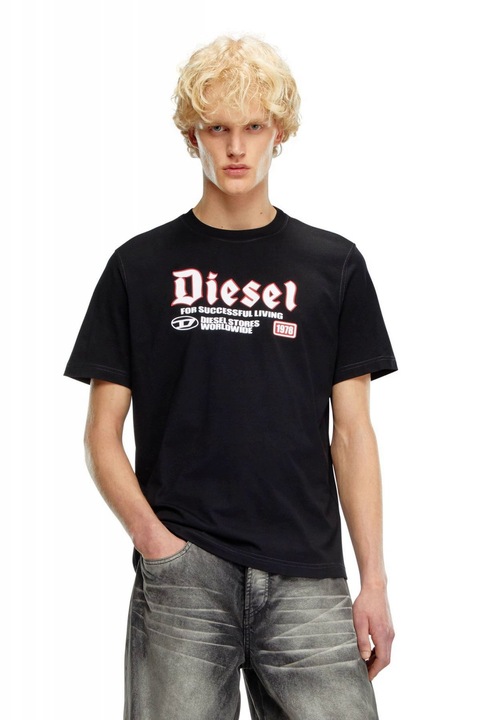 Tricou barbati Diesel din bumbac T-ADJUST-K1, Negru