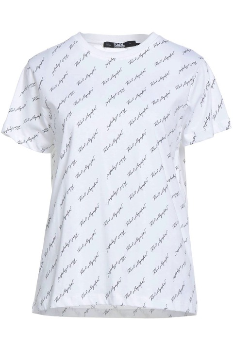 Tricou dama Karl Lagerfeld all-over print signature, Negru, Fehér