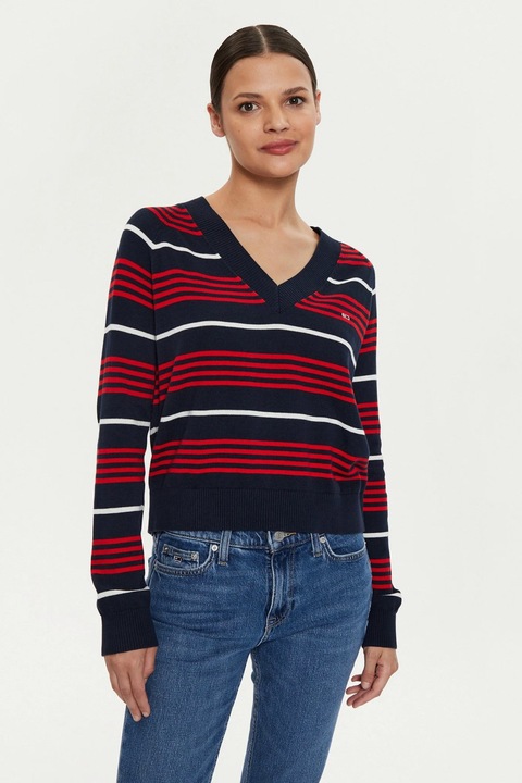 Pulover dama Tommy Jeans rosu, Rosu