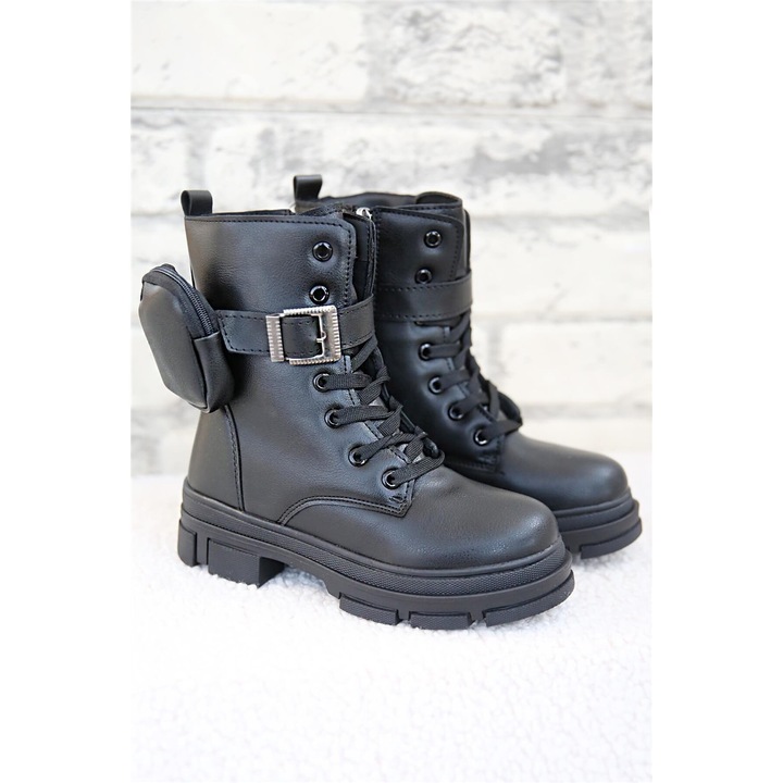 Gyermekcipő, Moda Trend, ökológiai bőr, fekete, 33 EU méret