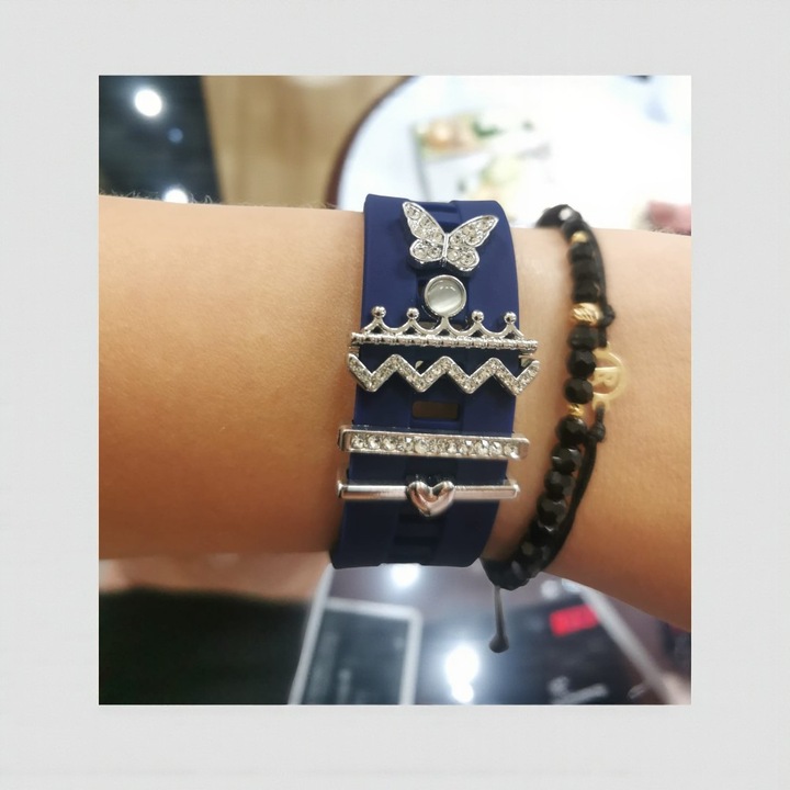 Комплект 5 талисмана за каишка Garmin Venu, метални, Модел 9, Елегантен дизайн, Сребро