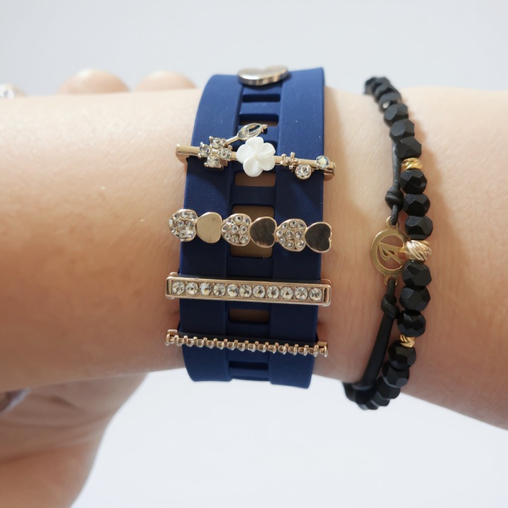 Комплект от 5 метални талисмана за каишка Garmin Venu 2 Plus, розово злато, Модел 3