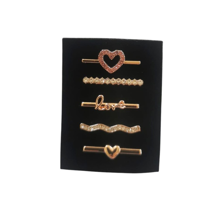 Комплект 5 прелести за каишка Garmin Venu, метални, Модел 2, Елегантен дизайн, Розово-злато