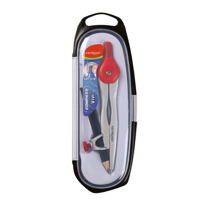 Compas Keyroad Vivi metal, ceruzával és ergonomikus tokkal, többszínű, 1 db