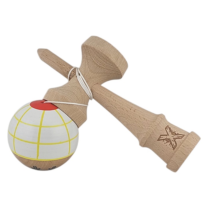 Кендама Дали, Професионална, Супер лепкава, Бяла/Жълта/Червена, 18x5.5см