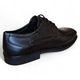 Pantofi din piele naturala pentru barbati, Reflexan, inchidere cu siret, cu elastic lateral pe ambele parti, Negru, 40 EU
