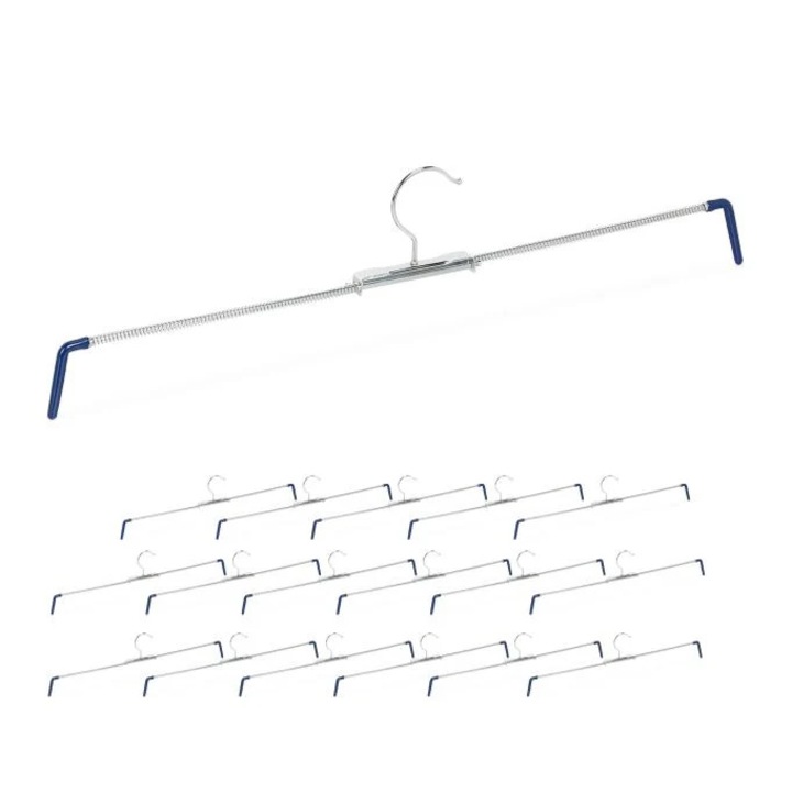 Set 18 umerase metalice pentru pantaloni cu capete antiderapante, argintiu, 51, 5x16, 6x13, 3cm