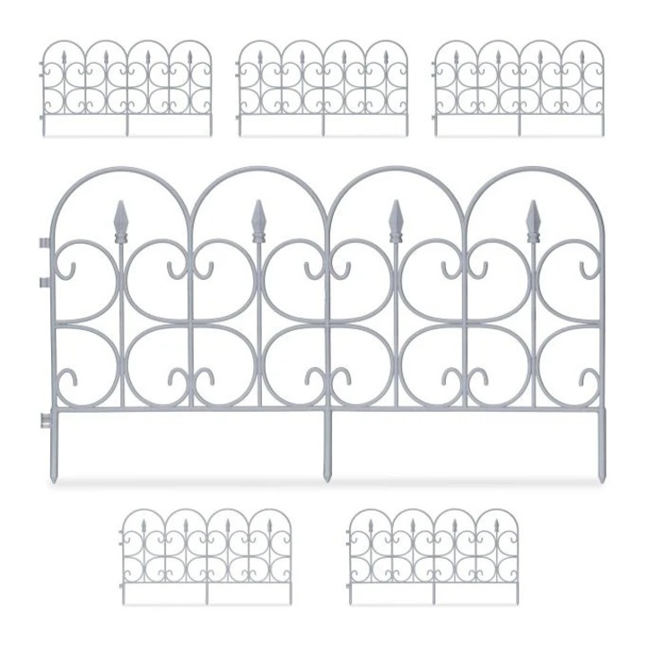 Dekoratív kerti kerítés B2X, antik, szürke, 70x39,5x6,5cm
