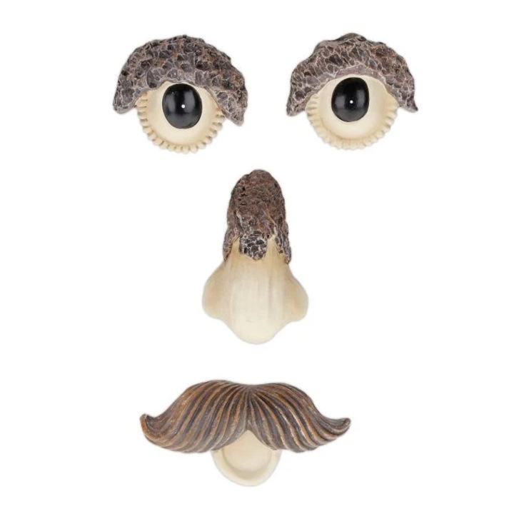 B2X kerti dekoráció, 4 darabos szett, fatörzs, műkő, 17,5x17,5x6cm