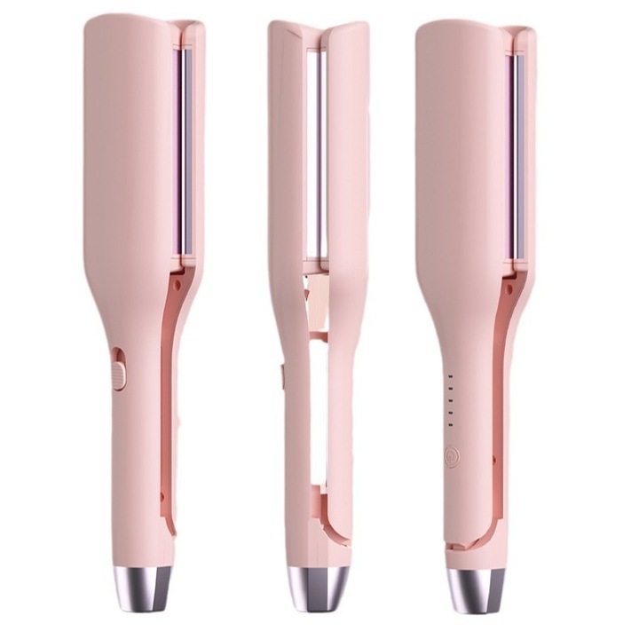 Ondulator De Par De 32 Mm, Cu Acoperire Ceramica, 5 Setari De Temperatura, Protectie A Parului Cu Ioni Negativi, Incalzire Rapida In 30 De Secunde, Compact Si Portabil, 23 X 7 Cm, Roz