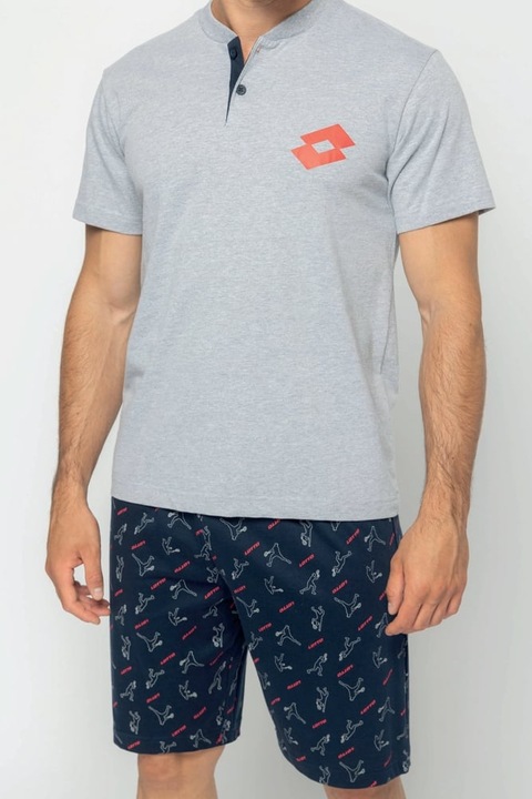 Pijama scurta cu imprimeu, Szürke