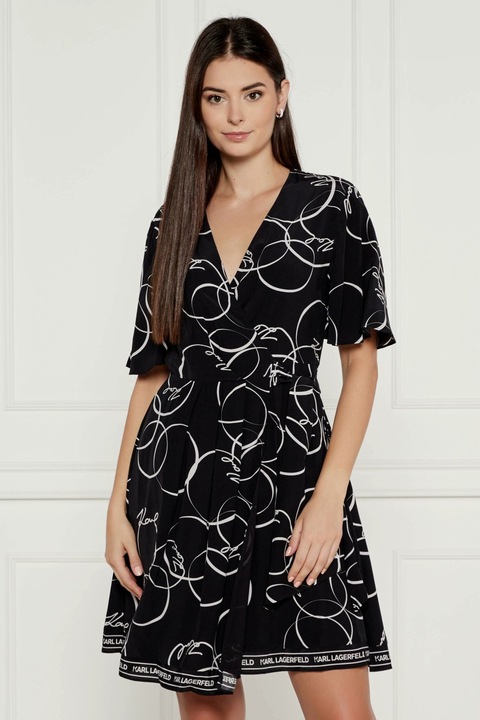 Karl Lagerfeld mini bovulo ruha 245W1304, Fekete
