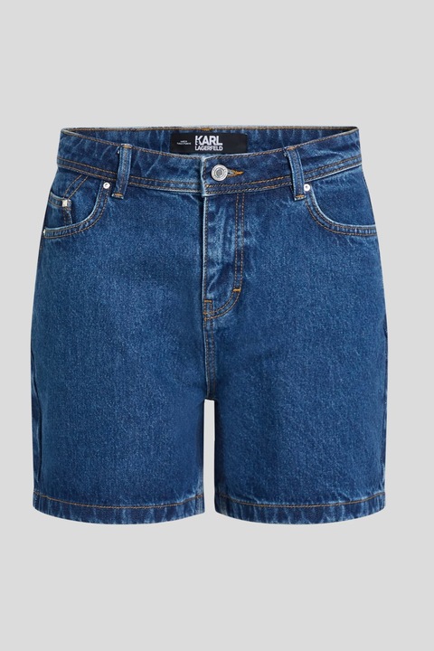 Blugi scurti dama din denim Karl Lagerfeld 24UW1105D24, Albastru inchis