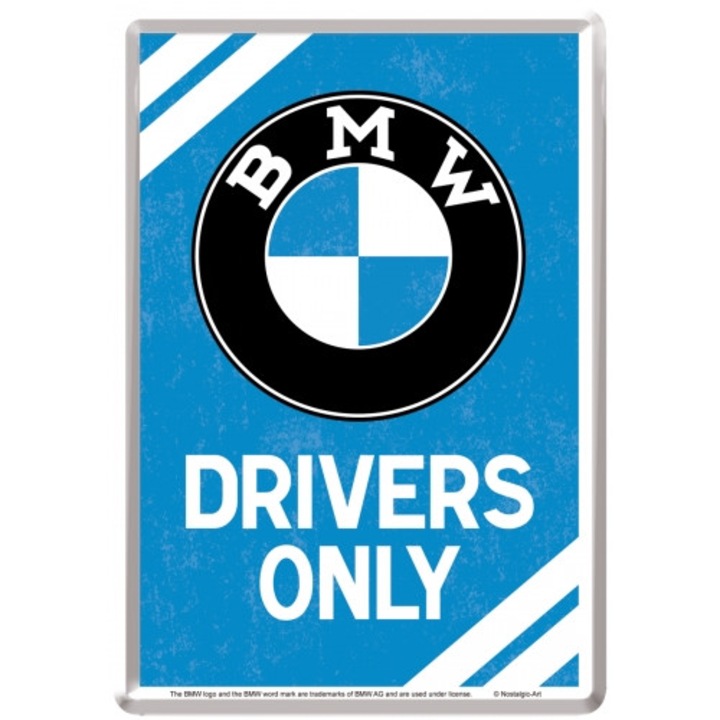 Placa metalica decor 10x14 cm "Drivers Only Blue"