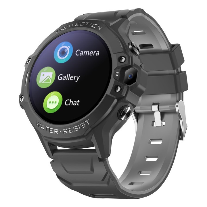 Ceas smartwatch copii SMART TabbyBoo Explorer, 4G, GPS, ecran 1.28 inch, negru