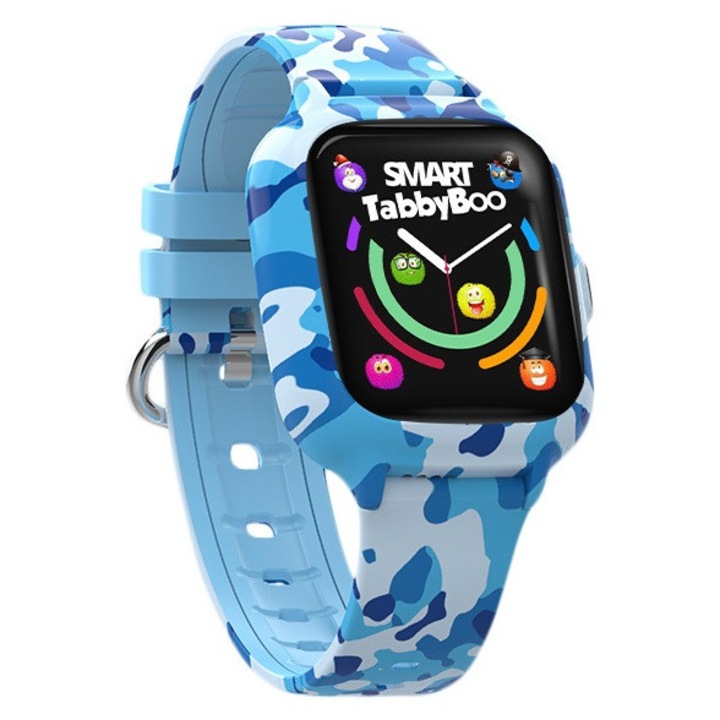 Ceas smartwatch copii SMART TabbyBoo 4G, Albastru, 1.4 inch, camera HD, buton SOS